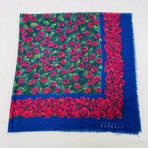 Compagnie Express Italy Scarf Cover Runner Foulard Square Flower Raw Loose Hem